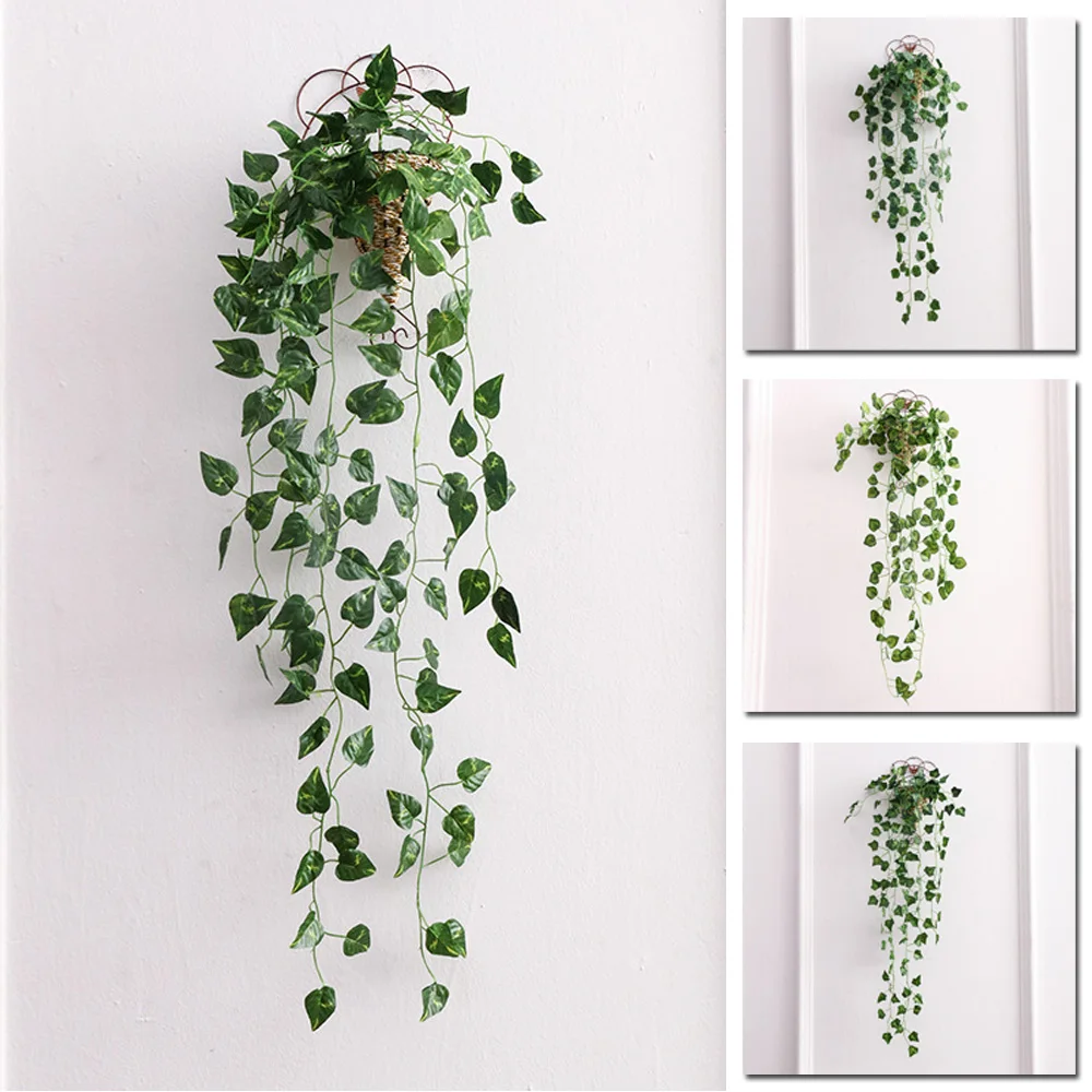 1 шт. 90 см искусственные растения листья из ротанга зелень виноградные домашний