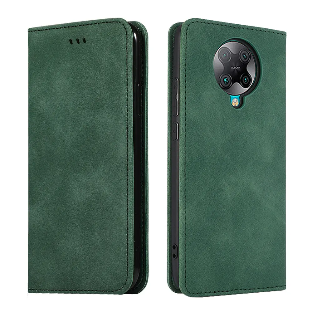 Роскошный кожаный однотонный чехол кошелек книжка Poco F2 Pro 360 Защитный для