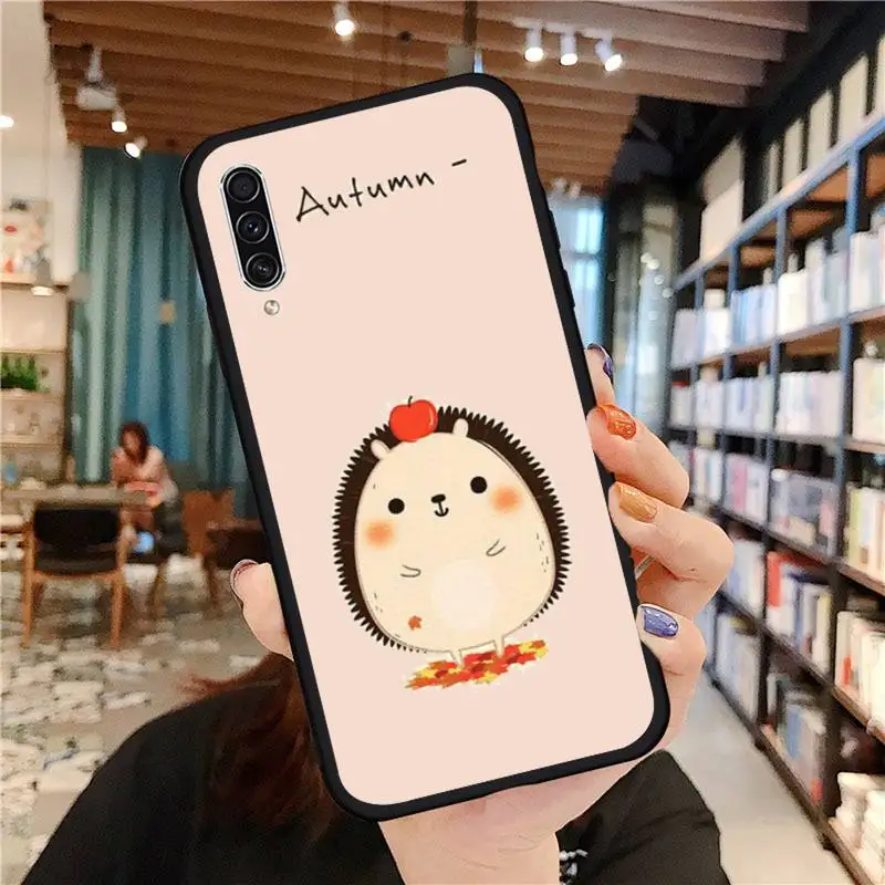 

Cute Animal Hedgehog Cartoon Phone Case For Samsung A20 A30 30s A40 A7 2018 J2 J7 prime J4 Plus S5 Note 9 10 Plus