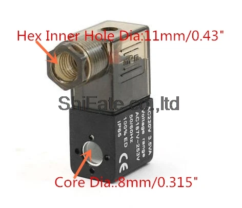 Электрическая часть AC 220V 3.5VA 50/60Hz Пневматический электромагнитный клапан катушка
