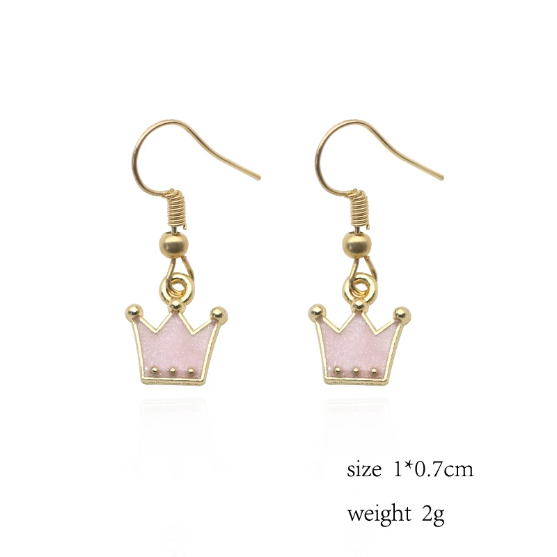 

Colorful Cute Crown Pearl Drop Earring For Women Girls Lovely Hanging Dangle Earrings Female Cartoon Simple Jewelry Gifts 2019