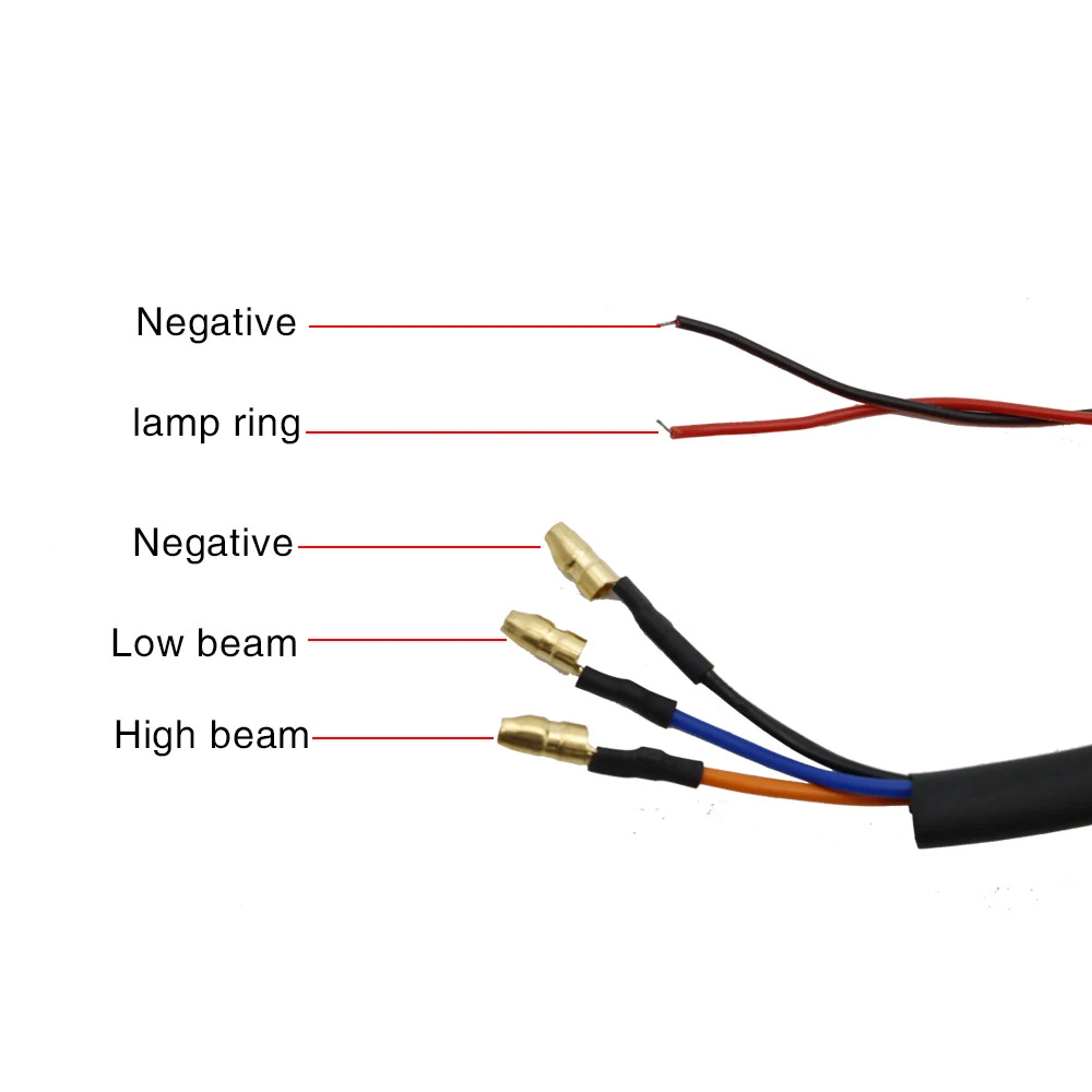 6 5 &quotсветодиодный фонарь для мотоцикла черный hi/low beam налобный с DRL Halo Angel Ring Для