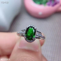 kjjeaxcmy fine jewelry natural diopside 925 sterling silver adjustable women ring support test elegant