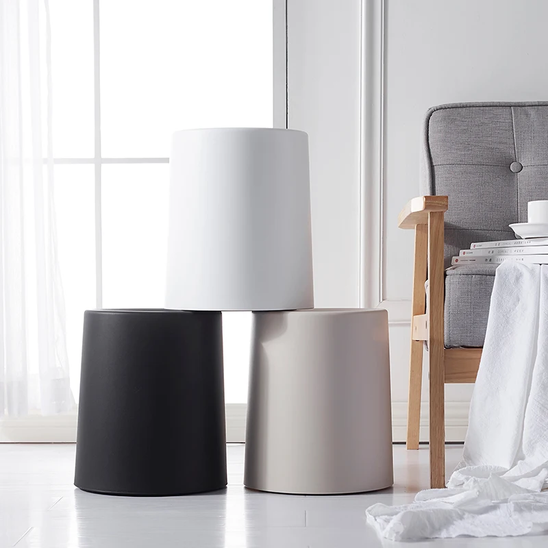 

Nordic Creative Simple Trash Can Japanese Style Home Living Room Bathroom Uncovered Double Large Office Paper bucket