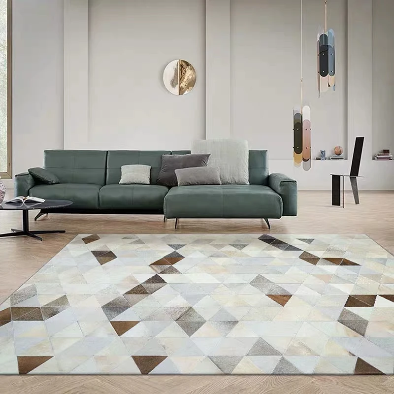 

Ковер из воловьей кожи, со швами, в скандинавском стиле