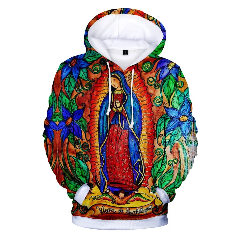 

2021 Virgin Guadilupe 3d print men Hoodie New Fashion Hoodie Men Women Hip Hop Street casual clothing sweartshirt