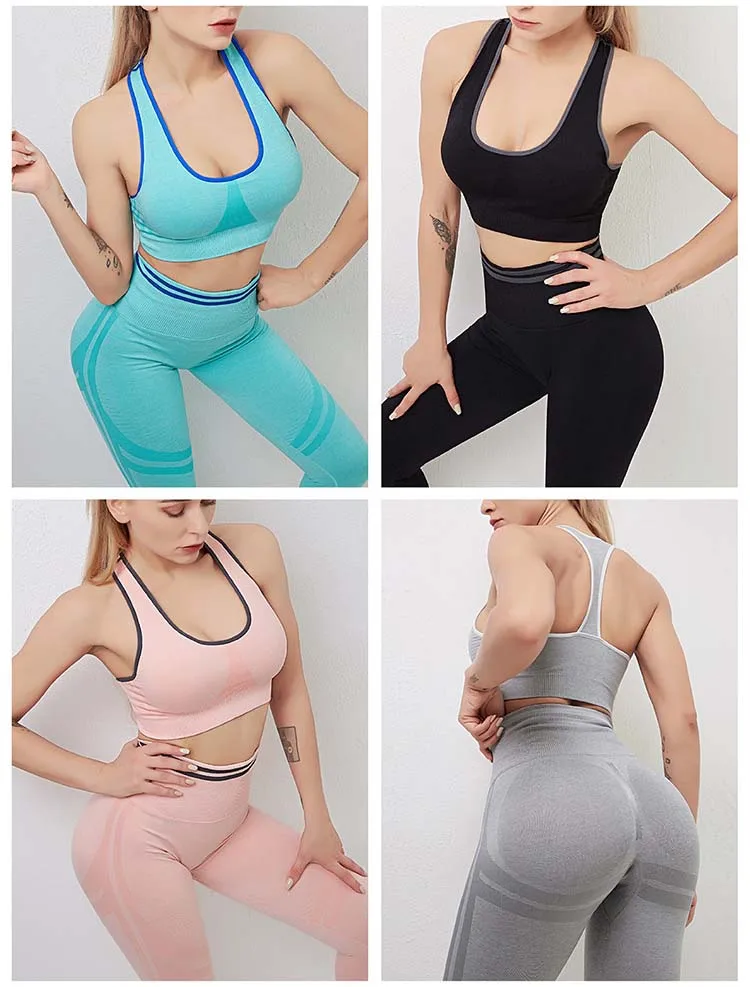 

Yoga Set Seamless Workout Women Yoga Sportswear Fitness Bra Sports Suits Gym Wear Running Clothing Tank Top Leggings