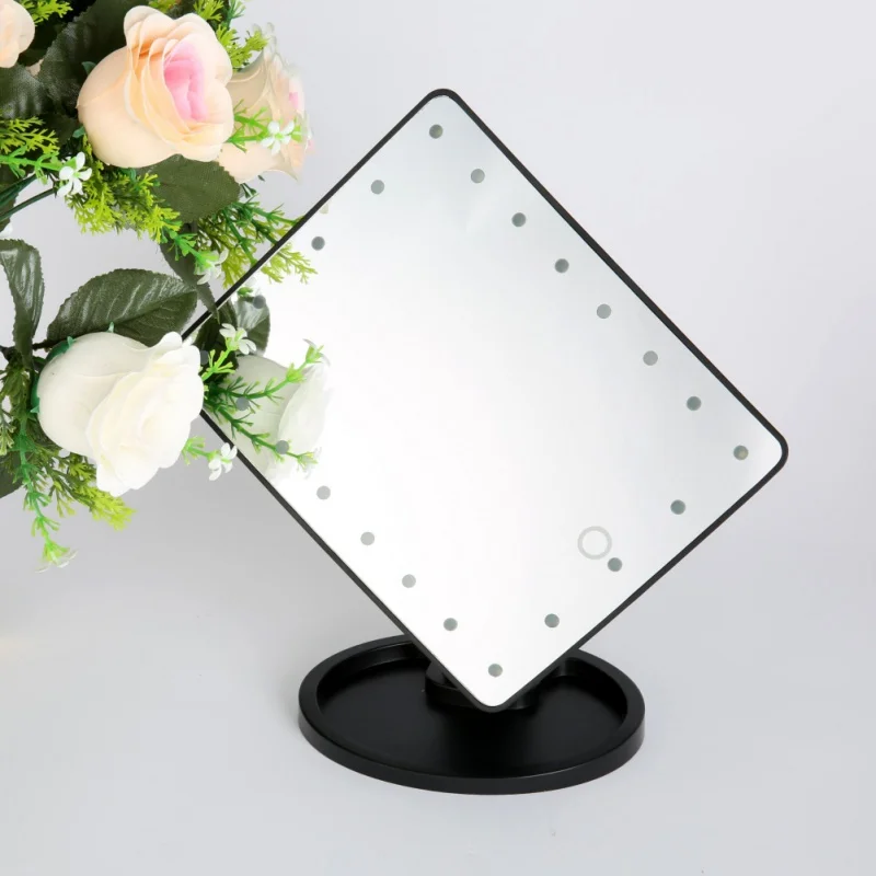 LED Touch Screen Makeup Mirror Professional Vanity Mirror With 22 LED Lights Beauty Adjustable 360 Countertop Degree Rotation