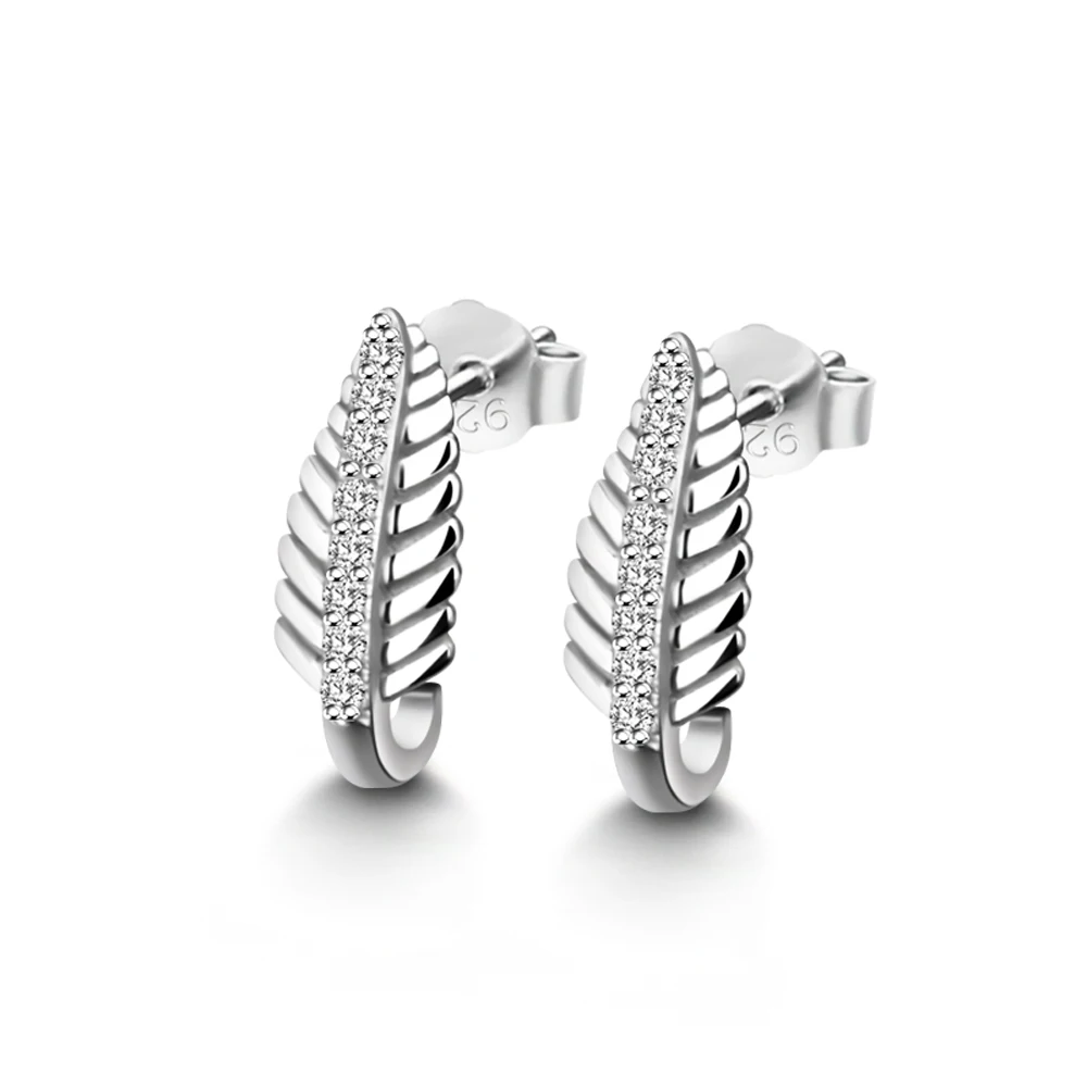 Женские серьги-гвоздики из серебра 100% пробы с фианитами | Украшения и аксессуары