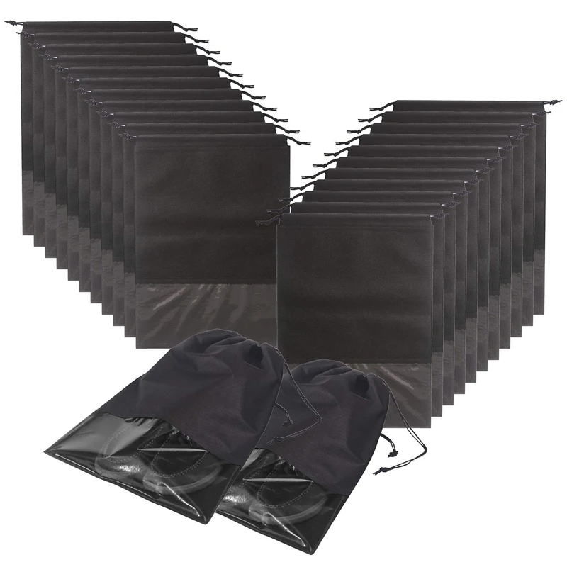 

Дорожные сумки для обуви, водонепроницаемые нетканые мешки с веревкой для мужчин и женщин, большие органайзеры для хранения обуви, 24 шт.