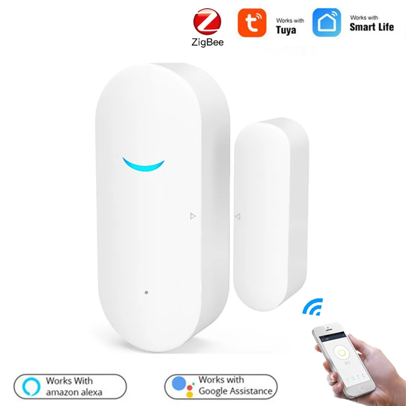 

Tuya Zigbee Smart Door Sensor Door Open / Closed Detectors Magnetic Wifi Home Alarm Compatible With Alexa Google Home Gateway