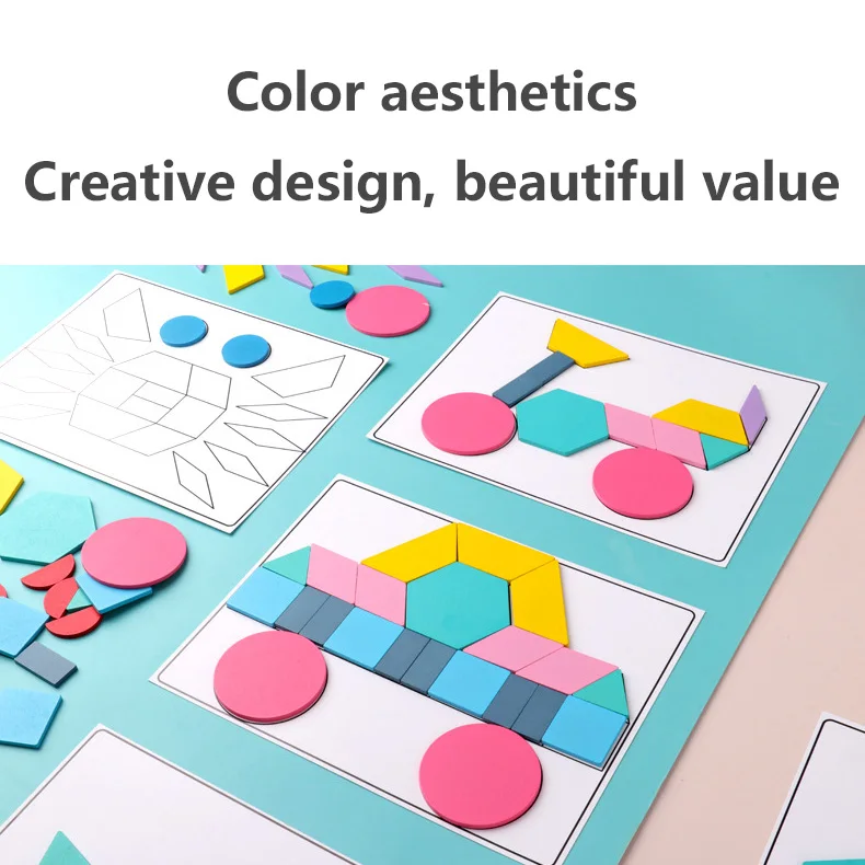 

180 Wooden 3D Jigsaw Puzzle Board Set Creative Geometric Shape Educational Toys Compatible Play Game Educational Fun Toys