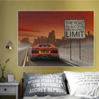 Lamborghini, спортивный автомобиль, холст, живопись, городское шоссе, пейзаж, плакат и принты, настенные картины, Современная гостиная, украшение для дома