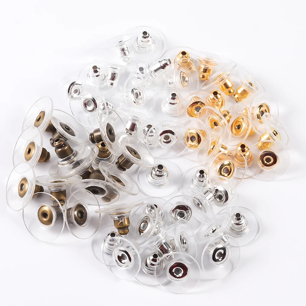 100-500pcs/Lot Rubber Ear Backs Stopper Earnuts Stud Earring Back Supplies For DIY Jewelry Findings Making Accessories Wholesale