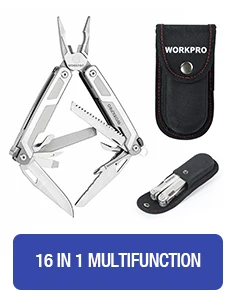 Многофункциональный инструмент WORKPRO 12 в 1, плоскогубцы, набор ручных инструментов, инструмент для зачистки проводов, молоток с ножом, Складная пила, напильник, отвертка, инструменты для кемпинга, новинка