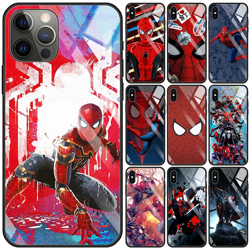Marvel SpiderMan hero Tempered Glass Shell For App iPhone 13