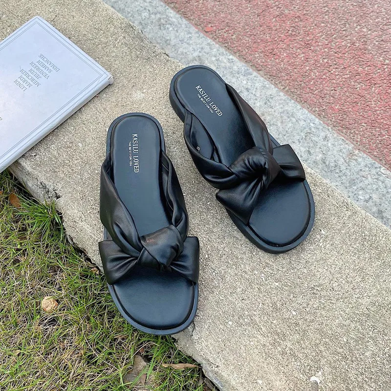 

Female Shoes Ladies' Slippers Luxury Slides 2021 Designer Massage Flat Rome Basic PU Flat Shoes Female Woman's Slippers Luxury S