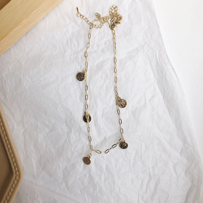 

Necklaces Retro Roman coins Pendant Necklace gold coin clavicle chain for fashion female gifts