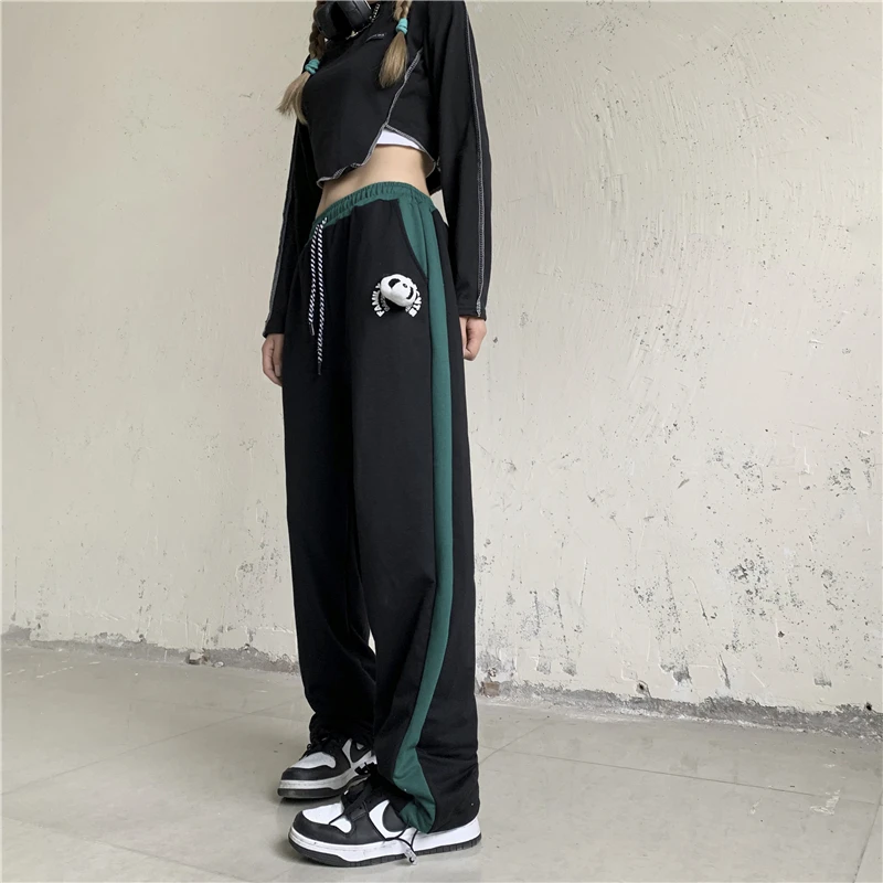 

Spring Autumn Women Streetwear Wide Leg Pants Harajuku Gothic Vintage Black Harem pants Korean Fashion Sweatpants Trousers