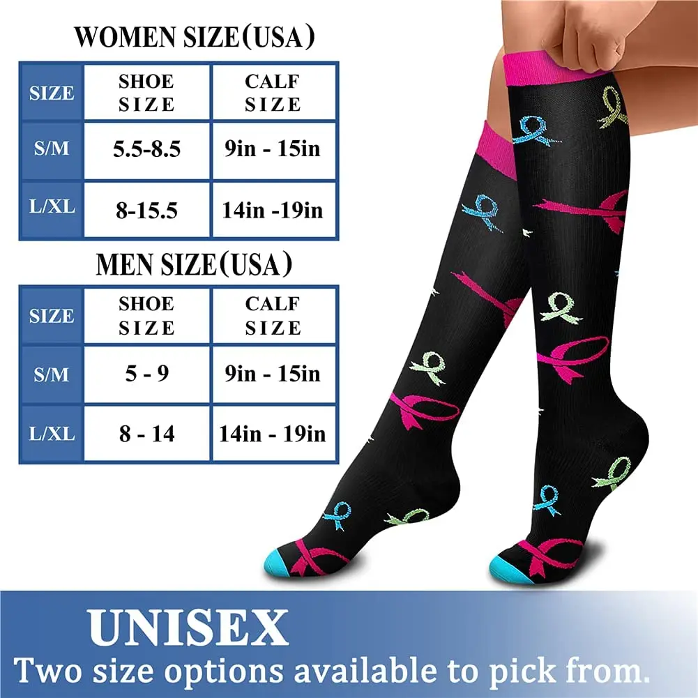 Sports Pressure Socks 8 PAIRS Per Set Compression Socks Multi-color Gradient Men's and Women's Stockings Compression Socks