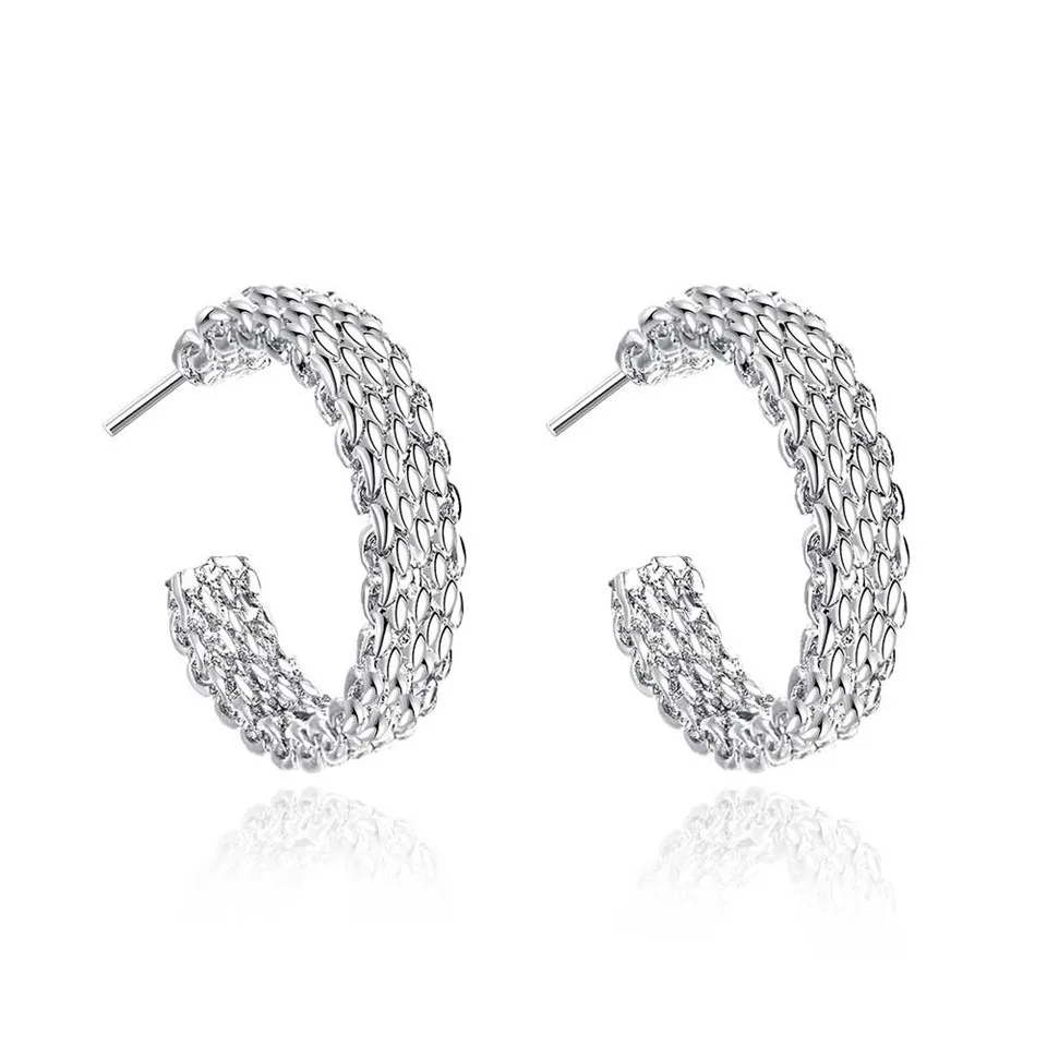 

Fashion 925 Sterling Silver Earring For Women Round Stud Earring Christmas Gift Party Wedding Jewelry Gifts Free Shipping