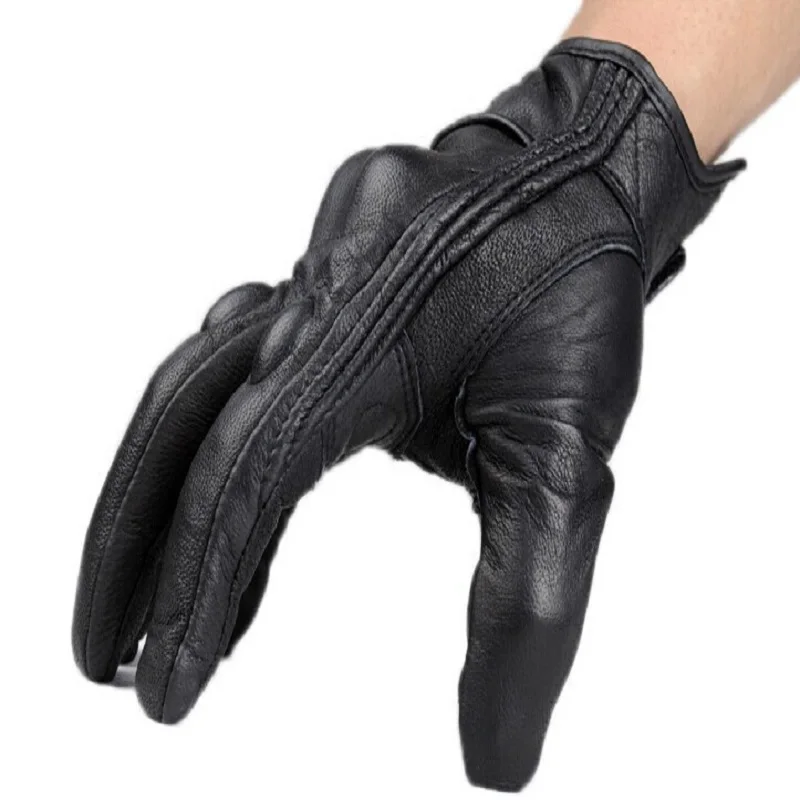 

Unisex leather motorcycle gloves bike riding gloves off-road windproof warm gloves