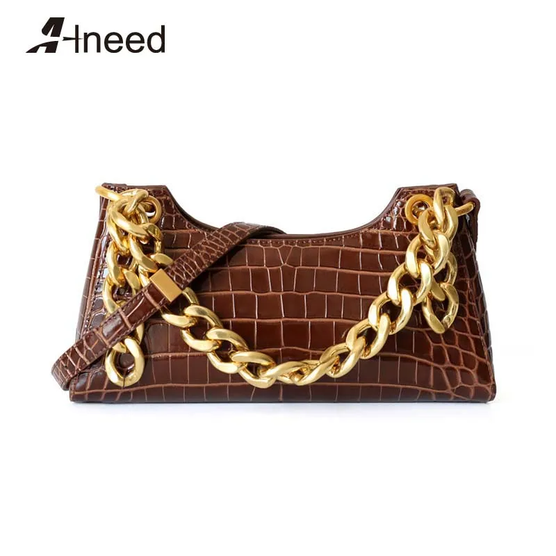 

ALNEED Handbag for Women 2020 Genuine Leather Purses and Handbags Half Moon Shoulder Bag Ladies Hand Bags Bolsa Feminina