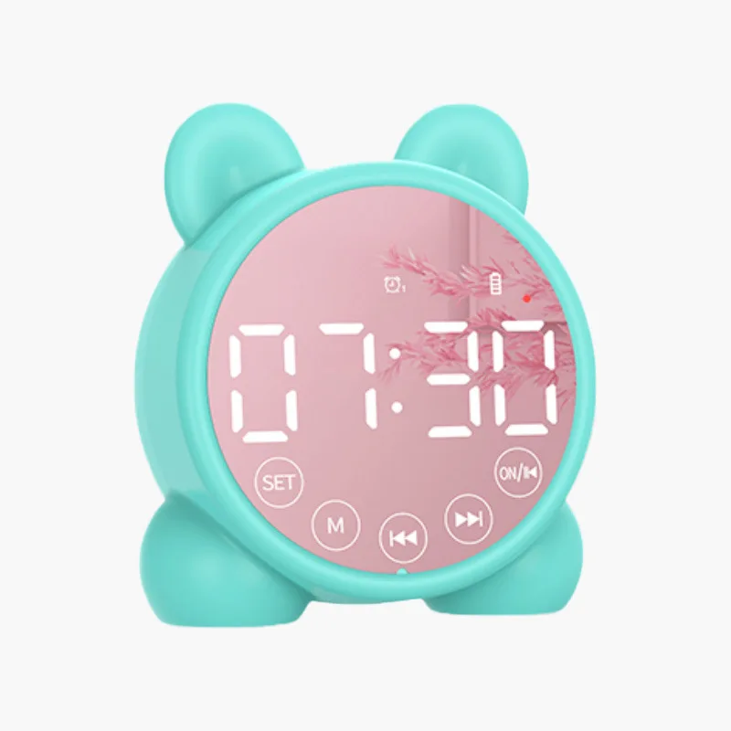 Cute Children's Bluetooth Speaker Alarm Clock Children Sleep Bedside Alarm Clock Bedroom Kid Electronic Clock Snooze Alarm Clock images - 6