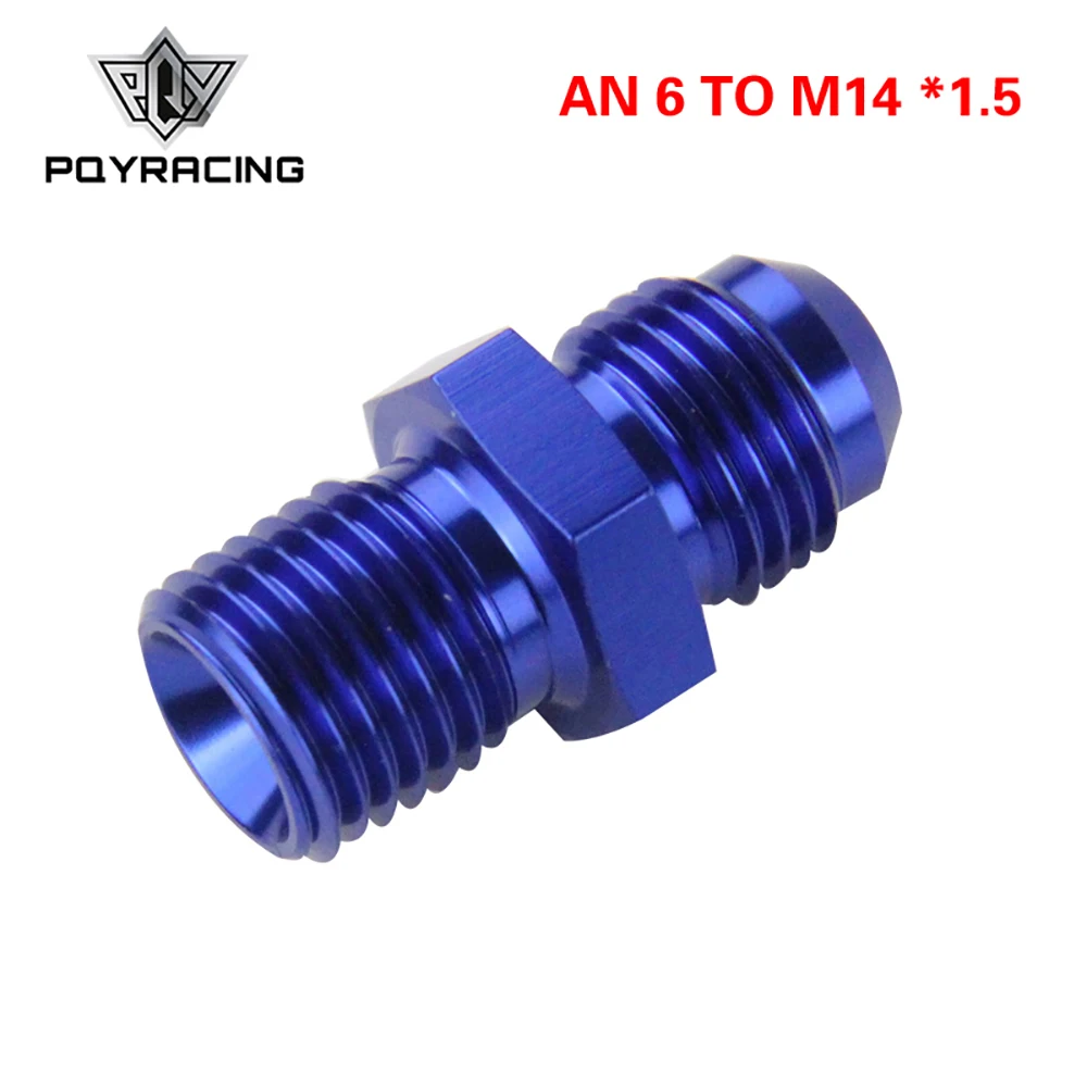 PQY BLUE Male 6AN 6 An Flare to M14x1.5 (мм) метрический прямой фитинг от до M14 * 1 5 Port. Адаптер SL816 06 143