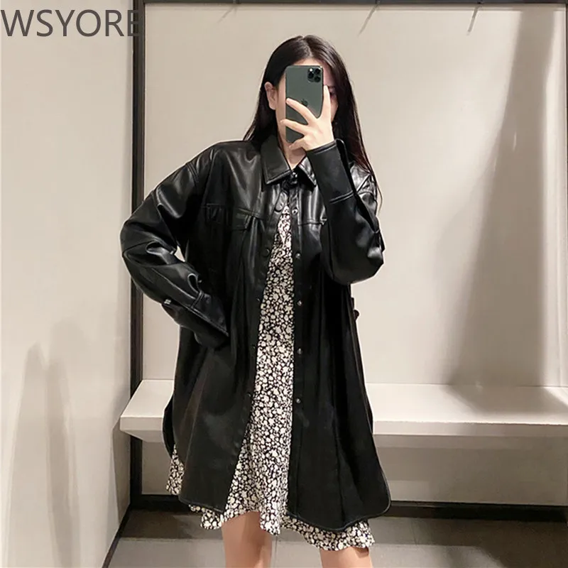 WSYORE рубашки из искусственной кожи женские весенние и осенние европейские