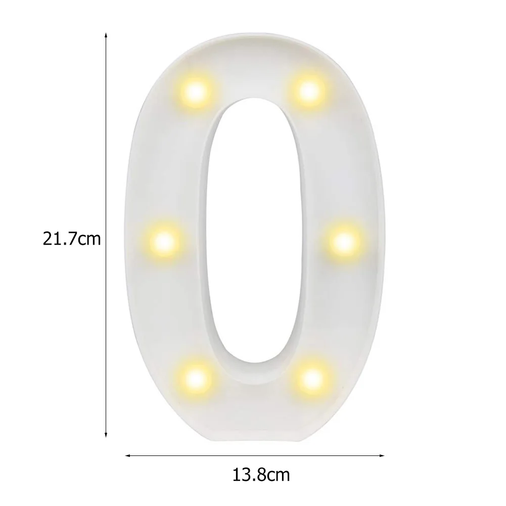 

Creative Luminous 0-9 Digital Number LED Symbol Sign Wall Hanging Lamp Night Light for Christmas Wedding Party Birthday Decor