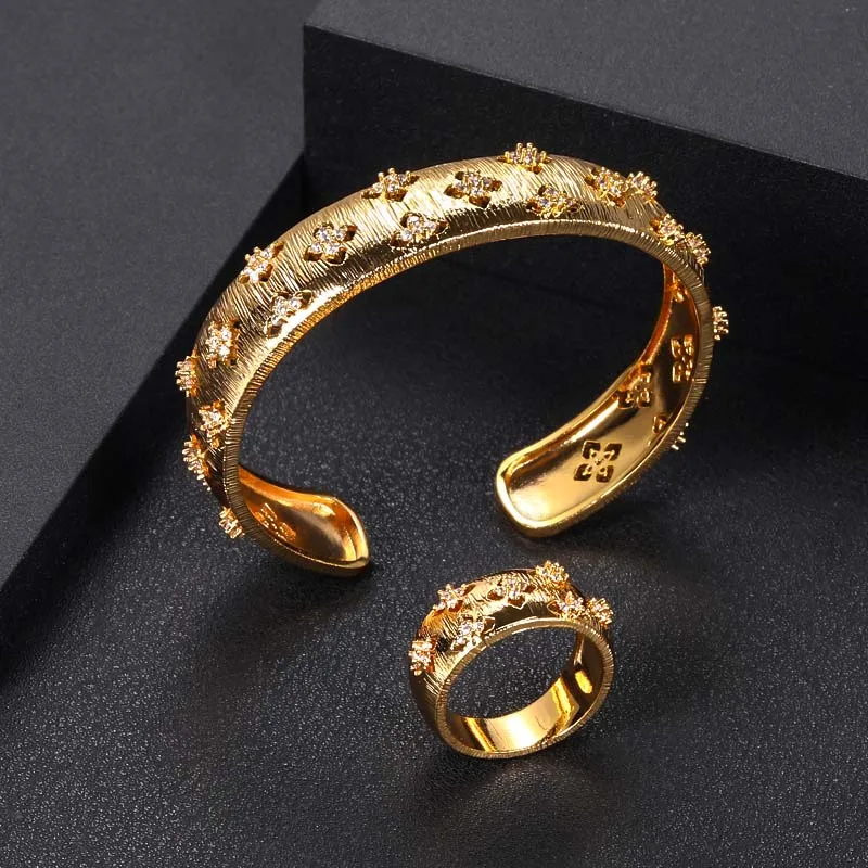 Jankelly на руку люксовый уникальный браслет кольцо комплект ювелирных изделий для
