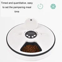 New Automatic Feeder With Voice Recorder Round Timing Feeder 6 Meals 6 Grids Electric Dry Wet Food Dispenser For Cat Dog Pet