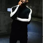 Новинка 2021, Мужской приталенный хлопковый пуловер в европейском и американском стиле, Повседневная футболка с длинными рукавами и цветными блокировками