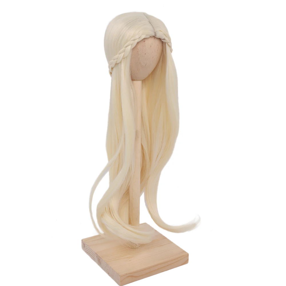 

BJD/SD Dolls Wig Hair Heat Resistant Wire Fashion Long Curly light yellow straight Wigs for 1/3 1/4 Dolls