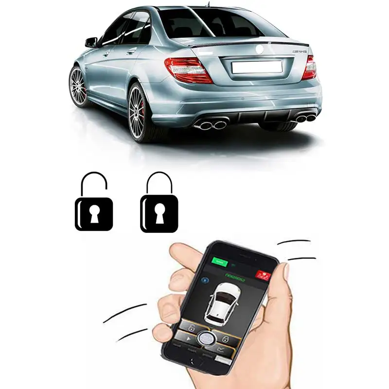 automatic keyless entry trunk opening app mobile phone bluetooth car security system central locking kit for toyota 4 runner free global shipping