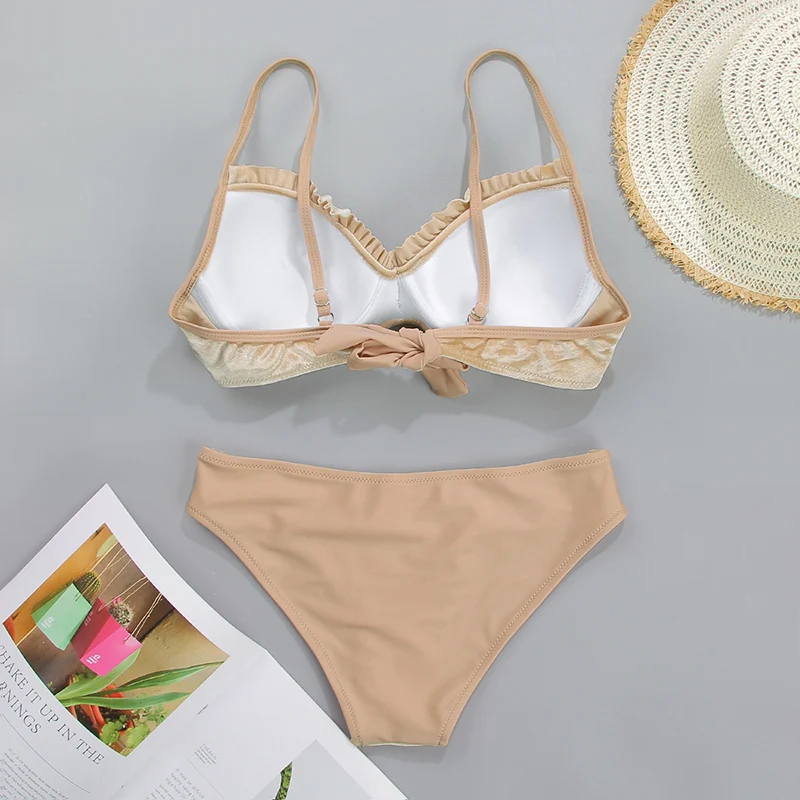 Rinabe, сексуальное бикини с пуш-ап, женский купальник-бандо, Женский комплект бикини с вырезами, однотонный бикини, желтый купальник,, купальный костюм