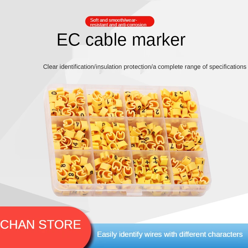 

EC-0 EC-1 EC-2 EC-3 Cable Markerwire marker Number 0 to 9 Cable Size 1.5 sqmm yellow Colored PVC markers valued package