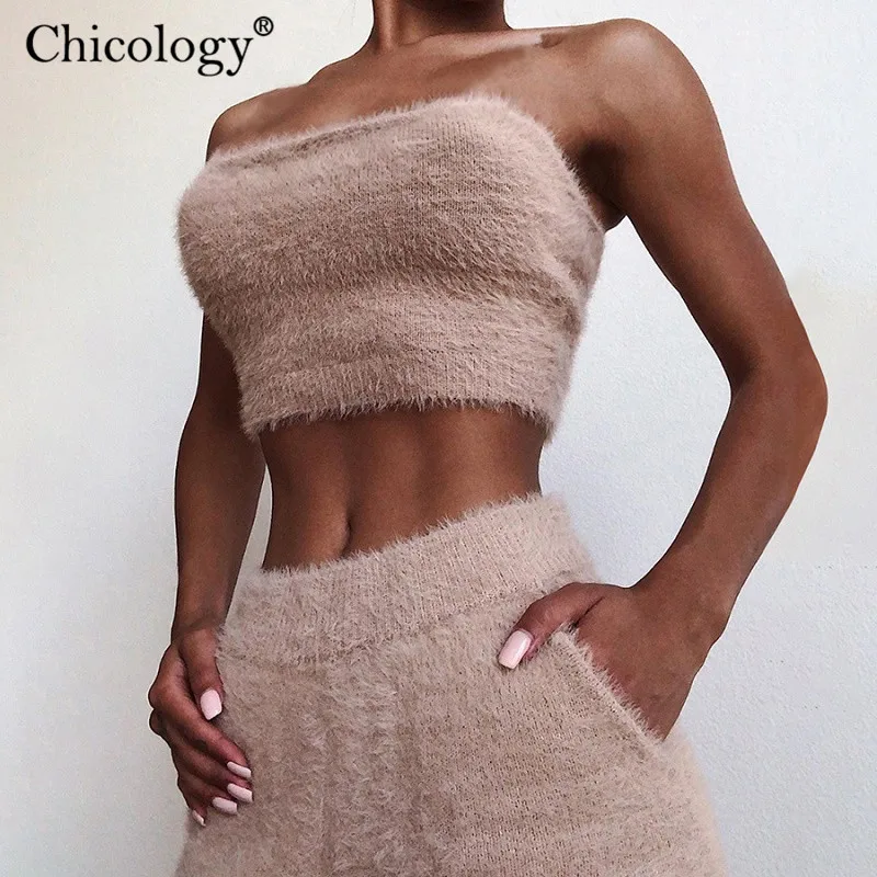Chicology плюшевые boob Топ волчки с высокой талией шортами 2 комплект из двух предметов
