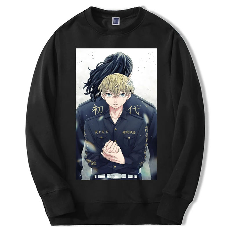 

Мужская Флисовая Толстовка с капюшоном Mikey, толстовка с японским аниме принтом Токийский Мстители, зима 2021