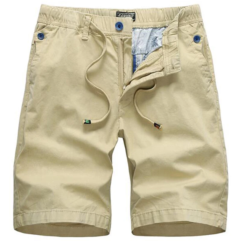 Шорты мужские 100% хлопок Брендовые однотонные короткие штаны повседневные