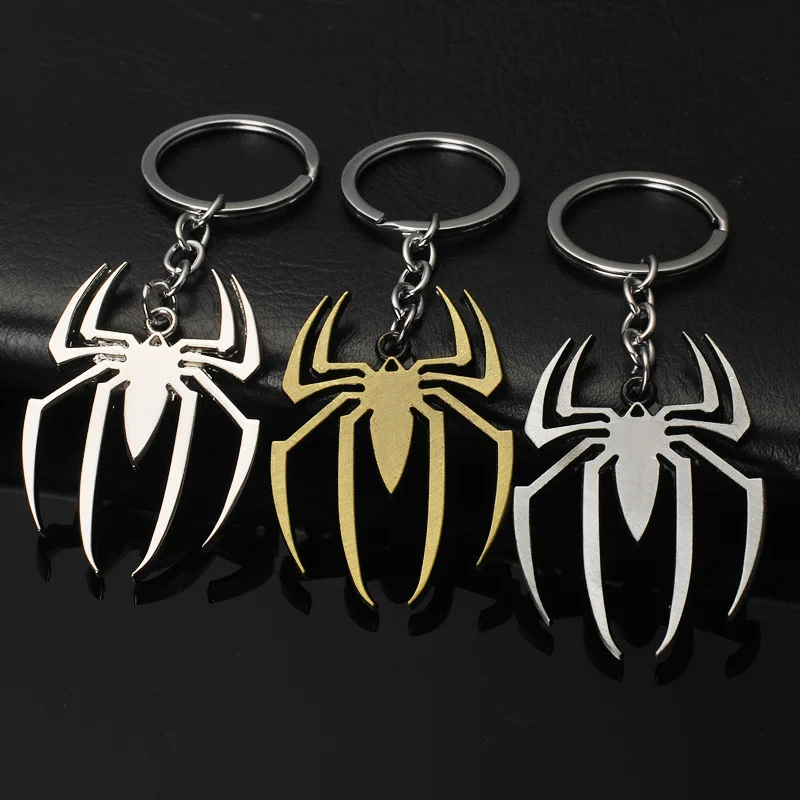 

6cm Disney Movie Spiderman Keyring Marvel Spider Avengers Metal Keychain Pendant Men's Car Key Chain Accessories Gift