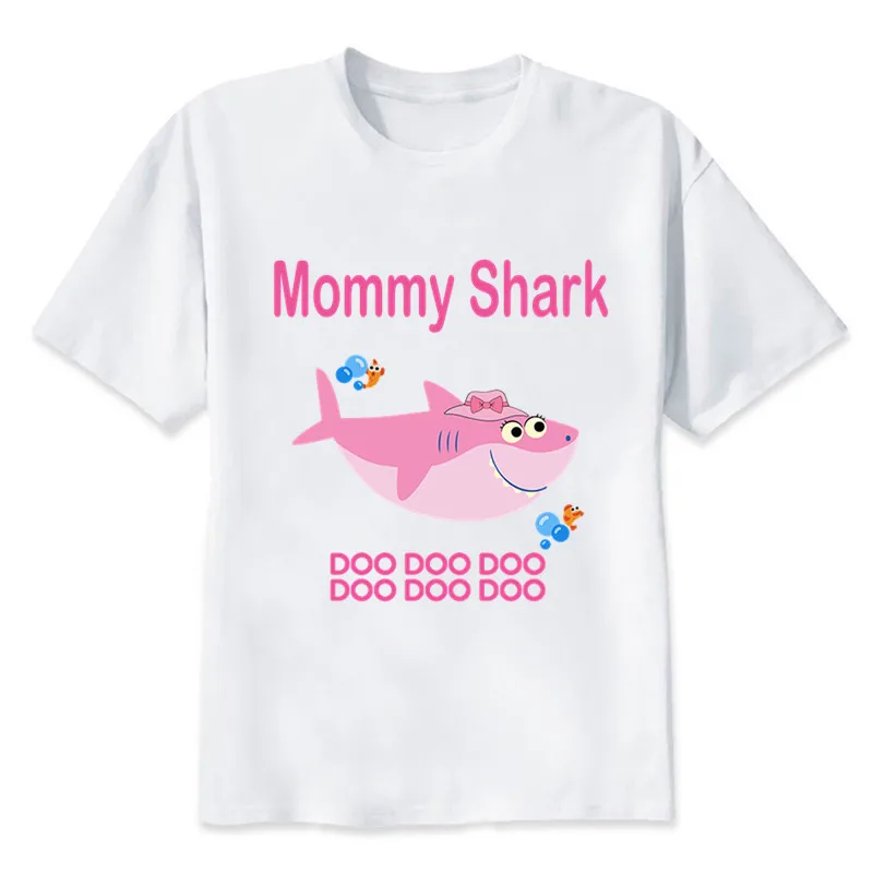 Matching Family Outfit For Birthday Shark Theme T-shirt Kids Funny Party Look Clothes Father Mother Daughter Son | Мать и ребенок
