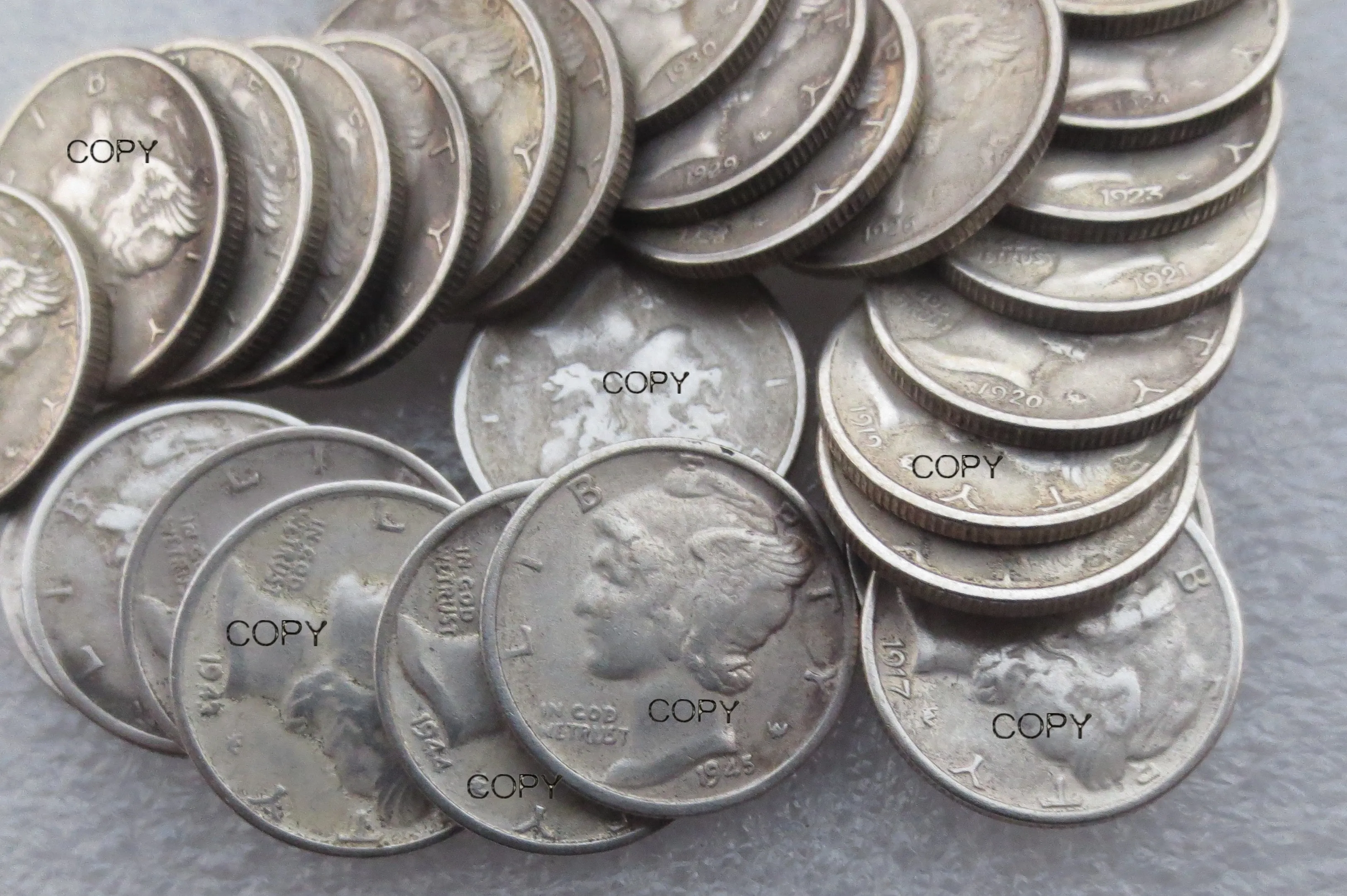 US Mercury Dime набор (1916 1945) PSD 79 шт посеребренные копии монет|Безвалютные монеты| |