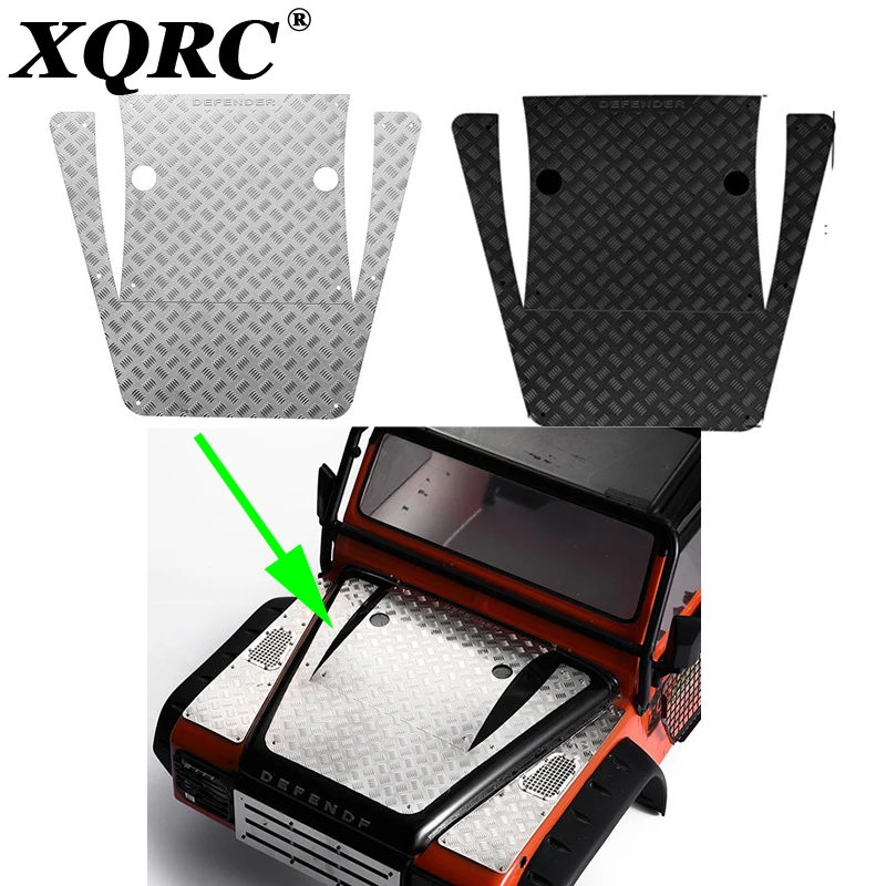 Enlarge Cover metal anti-skid plate, hood stainless steel decorative sheet, suitable for 1/10 rc tracked vehicle TRX-4 DEFENDER
