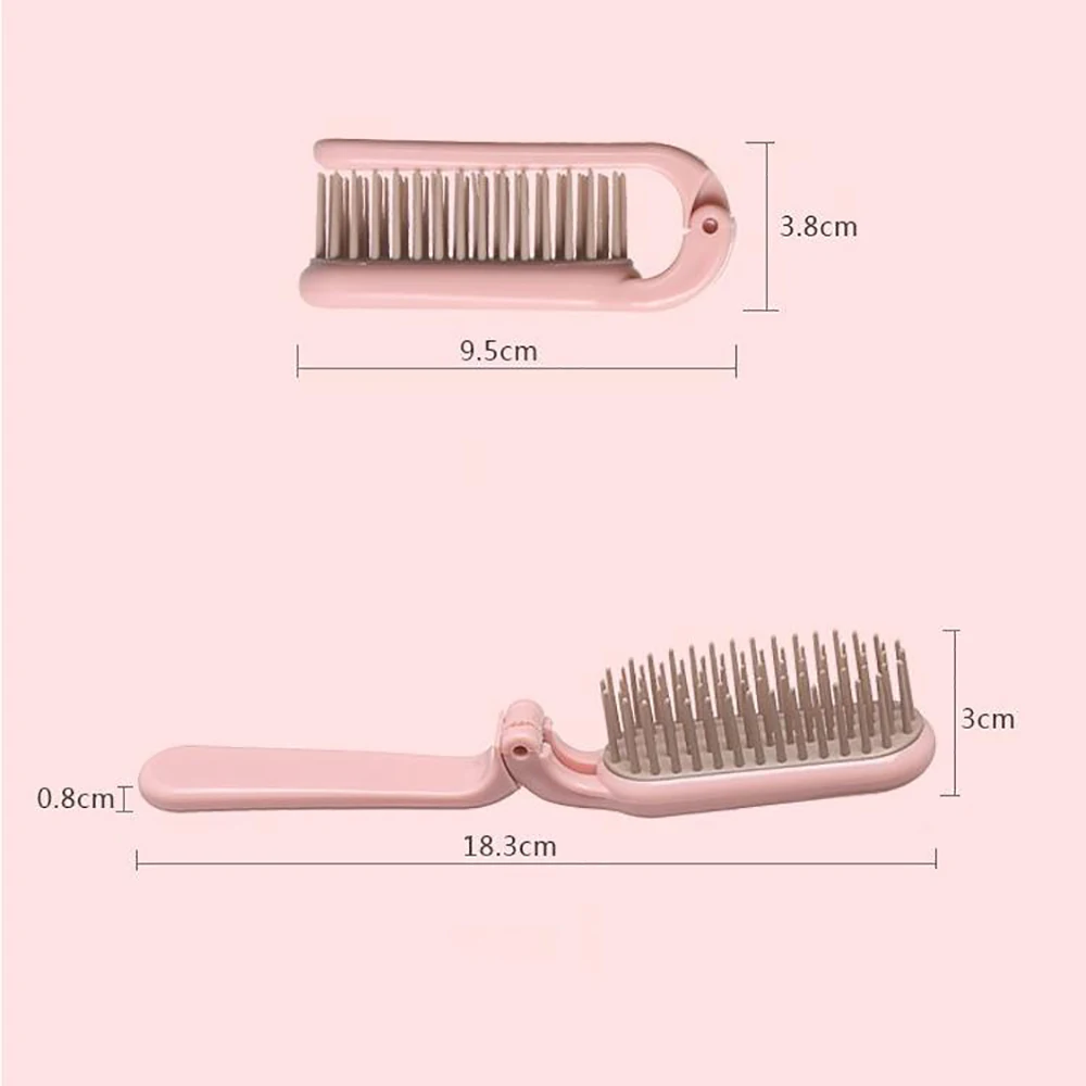 

Foldable Hair Comb Portable Travel Curling Straight Hair Brush Soft Tooth Anti Static Head Massager Hair Styling Accessaries