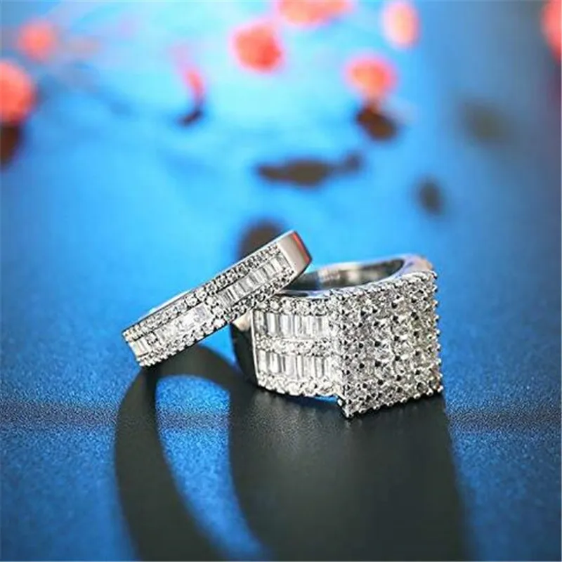 Роскошные ювелирные изделия для принцесс набор колец из стерлингового серебра 925