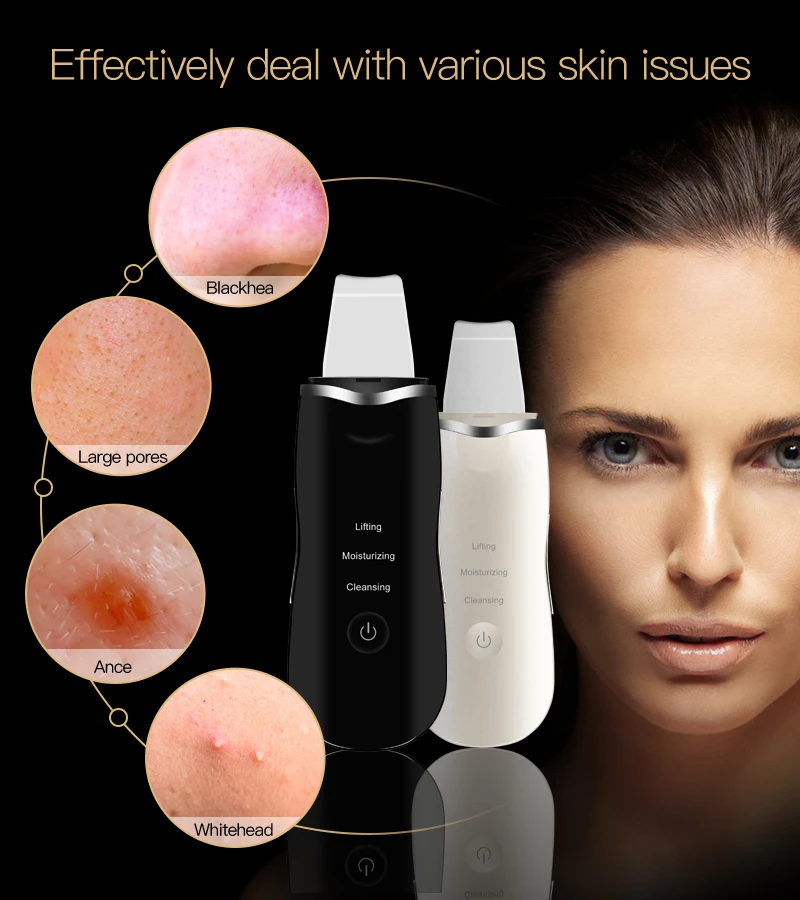 Профессиональный ультразвуковой скребок для кожи лица Ион глубокое очищение