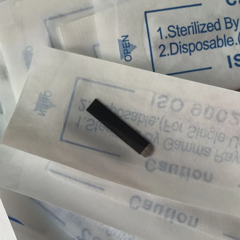500 шт. 0 18 мм 12 14 16 U-образная микроблейдинг Tebore Micropigment Lamina U Flex Татуировка игла для