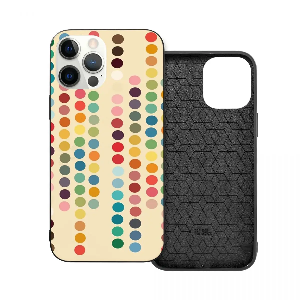 

Retro Dots PC Glass TPU Phone Case for iPhone 13 12 11 Xs Xr X Pro Max Mini 7 8 Se2 Plus 6 6S